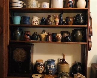 bauer pottery, cj and billie meaders, crocker, jessup, indian head, albany slip churn, jugs and pitchers...