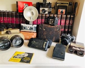 Vintage cameras and WW2 German binoculars