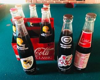 1990 tech and ga national championship filled coke bottles