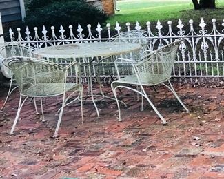 Expanded metal patio set