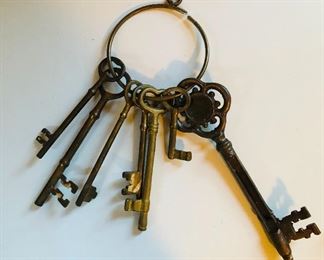 large antique keys on ring
