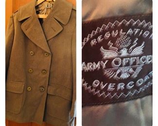 WW 2 double breasted regulation army officers overcoat/ great shape!