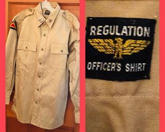 WW2 regulation officers shirt with patches