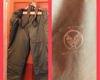 
Vintage 40s Type A-11 Trouser Pants Mens 38 WWII Era US Army Air Force Flying



Trouser Intermediate Type A-11 Specfication No. 3219 Original pants worn by fighter pilots and air crew during World War II. Stenciling of the Army Air Forces logo on front is still bright and crisp. Perfect for a collector!