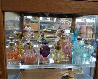 18 assorted vintage glass perfume bottles IRice etc. Starting at $10 to $75