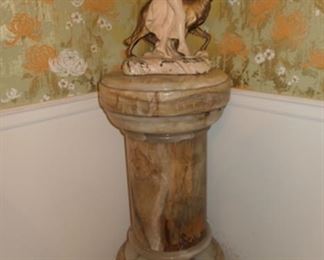 Onyx Pedestal w/ Swivel Top and Art Deco Bronze