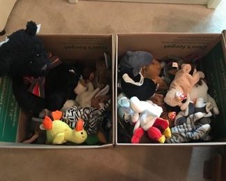 Boxes of Beanie Babies