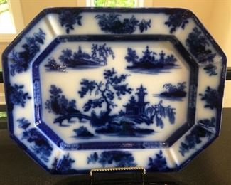 This is a very rare Flow Blue antique platter. I will find out more information but it may be one of the last of its kind anywhere.