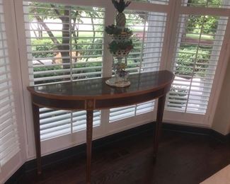 Demi Lune table by Henkel Harris - fabulous wood.