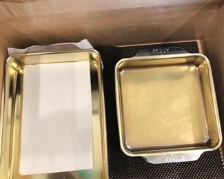 Interesting All Clad baking dishes - it would appear that the inside has been coated with some sort of brass coating. More information to follow when I find out more about this. We have about 8 All Clad baking dishes.