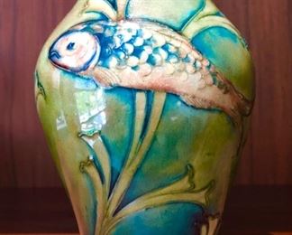 This is a super nice piece of Moorcroft pottery in the fish motif. We have two other pieces as well.