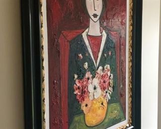 This is a really cute folk painting, huge, and we are trying to discover the artist name. It appears to be IORCA, but could be IARCA. Either way, we’re researching our eyeballs out on this one!