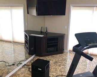 Corner Entertainment unit and tv