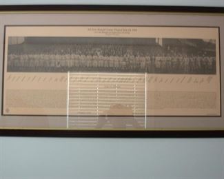 Framed/numbered panoramic photograph of 1911 (first) All-star game to benefit the Addie Joss family. Photo includes several Hall of Famers. 

