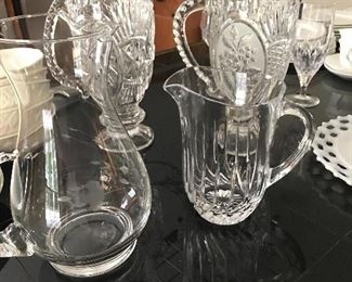 Beautiful crystal clean vintage pitchers - perfect for lemon aid and sweet tea.
