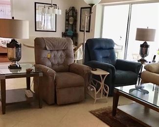 Nice Electric Adjustable Recliners, Tan one has dual motors for custom settings