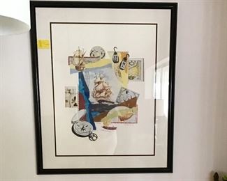 Melissa Markell Signed/Numbered Collage Nautical Theme Art