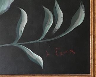 Signature on Floral Painting