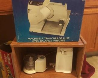 meat slicer, can opener, electric chopper