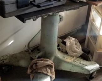 Vintage Industrial Cast Iron Lift Table by Midwest Tool & Eng. Co. Dayton Ohio