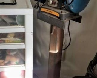 Ryobi bench grinder on stand