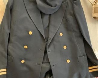WWII Navy Dark Blue Military Jacket w/ Hat and Pants
