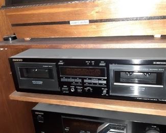 United Audio Turntable, Onkyo Stereo Cassette Tape Deck ta w344 4, Yamaha Natural Sound AV Receiver HTR 5250.
