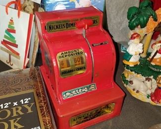 Vintage Uncle Sam red toy cash register