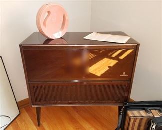 Midcentury Grundig turntable and receiver console