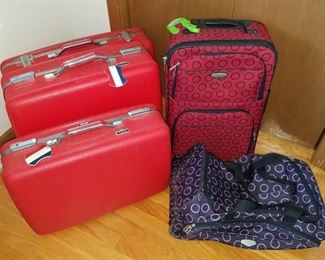 Vintage hard Samsonite and new luggage