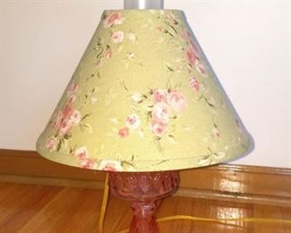 Pink glass lamp