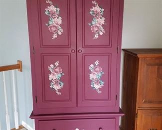 Gorgeous painted red cabinet...excellent condition