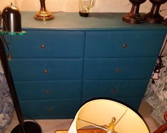 Painted blue dresser. Holds a ton!