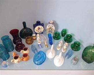 Lots of colored glass items. (including carnival glass--not shown yet)
