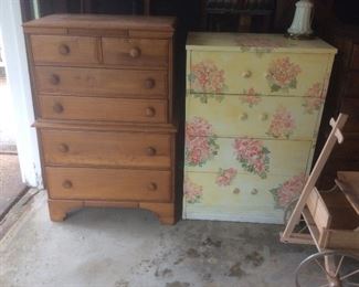 Many chest of drawers. 