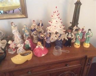 Vintage collectibles and a great tree