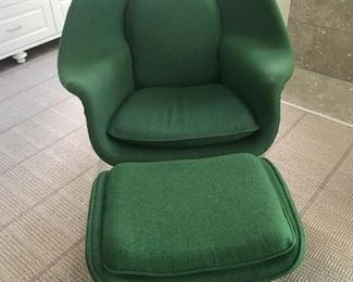 Pair of Eero Saarinen lime green womb chairs