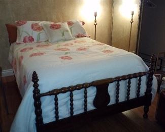 Antique bed with new mattress and boxspring 