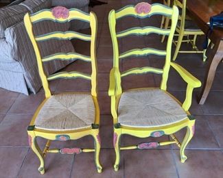 CLOSE UP OF TWO OF THE 8 CHAIRS