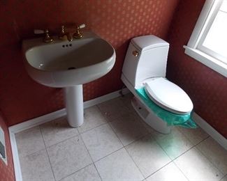 pedestal sink toilet