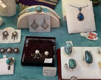 Native American Sterling Silver and Turquoise  Jewelry - SALE 50% OFF