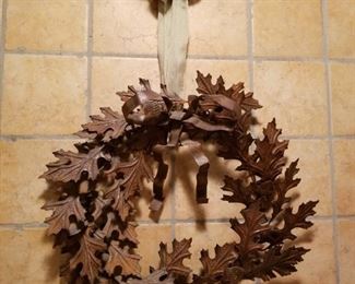 Metal leaf wreath