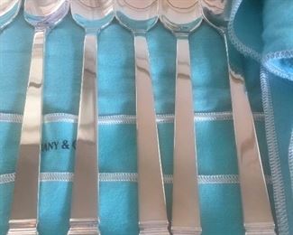 Tiffany “Hampton” 7 pc place setting/service for 8 with additional teaspoons, knives.