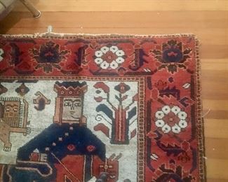 Antique handmade rug 4’x6’