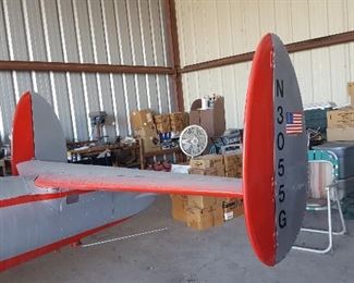 1961 Forney F-1A Trainer SN#5758 Airplane. Tail Side View. Lawn Chairs, Books in Boxes, Compressors, Drill Press Table Mount, Oscillating Fan