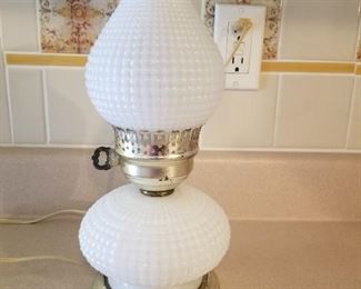 Vintage Fenton Milkglass Hurricane Parlor Lamp