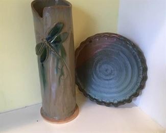 Pottery Vase and Plate