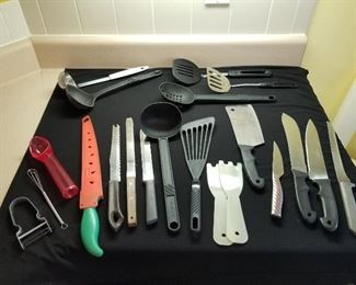 Assortment of Knives and Other Kitchen Items