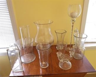 Clear Glass & Crystal Vases and Candleholders