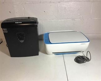 Fellowes Shredder and HP Desk Jet Printer